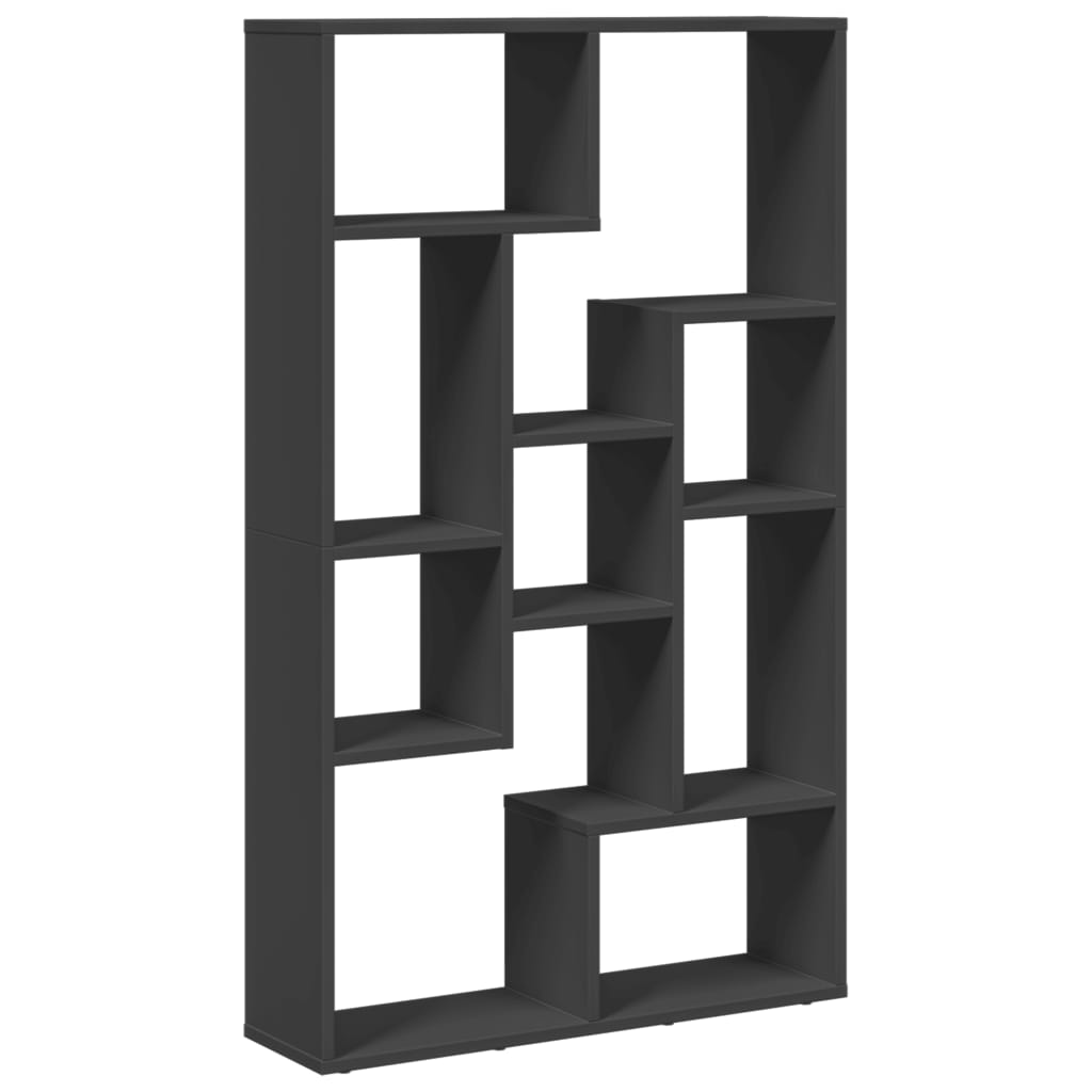 Bibliothèque noir 72x20x120 cm bois d'ingénierie - XIOS
