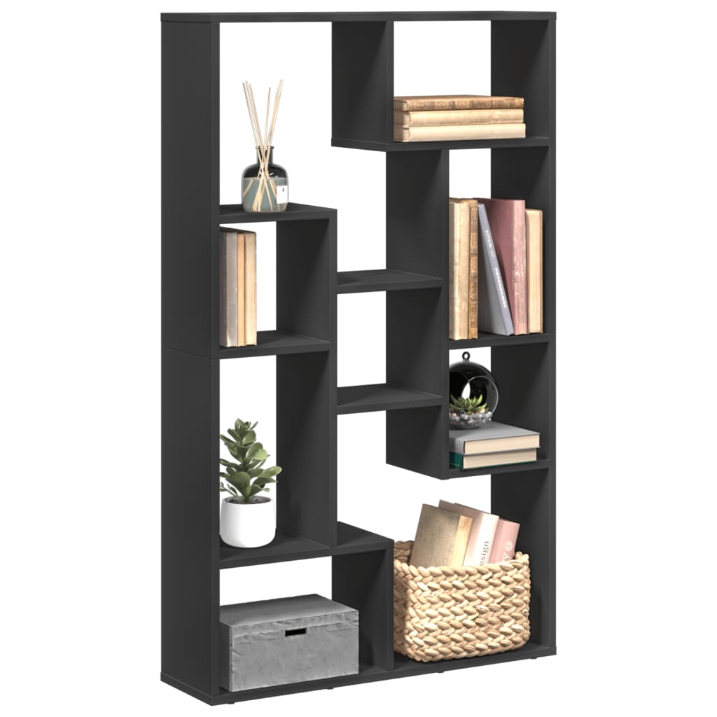 Bibliothèque noir 72x20x120 cm bois d'ingénierie - XIOS