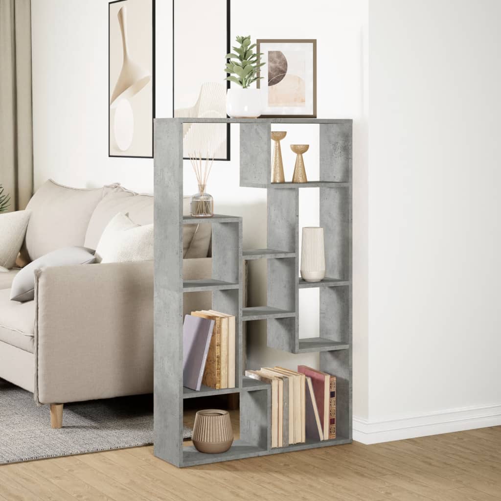 Bibliothèque gris béton 72x20x120 cm bois d'ingénierie - XIOS