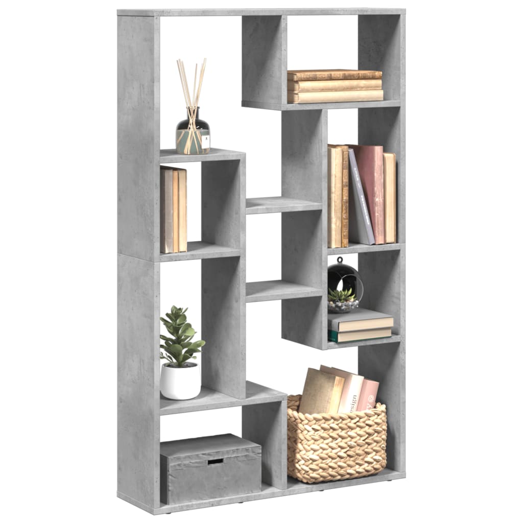 Bibliothèque gris béton 72x20x120 cm bois d'ingénierie - XIOS