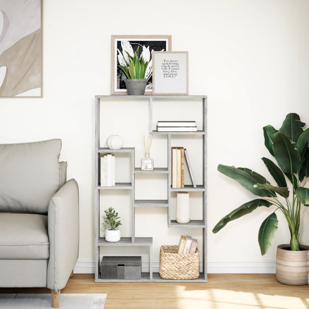 Bibliothèque sonoma gris 72x20x120 cm bois d'ingénierie - XIOS