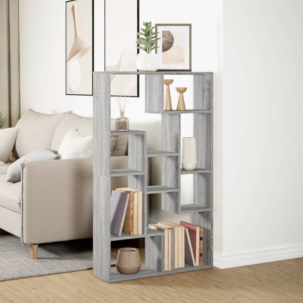 Bibliothèque sonoma gris 72x20x120 cm bois d'ingénierie - XIOS