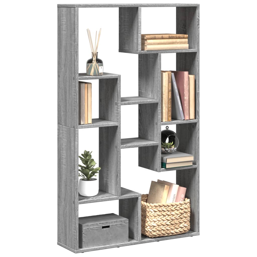 Bibliothèque sonoma gris 72x20x120 cm bois d'ingénierie - XIOS