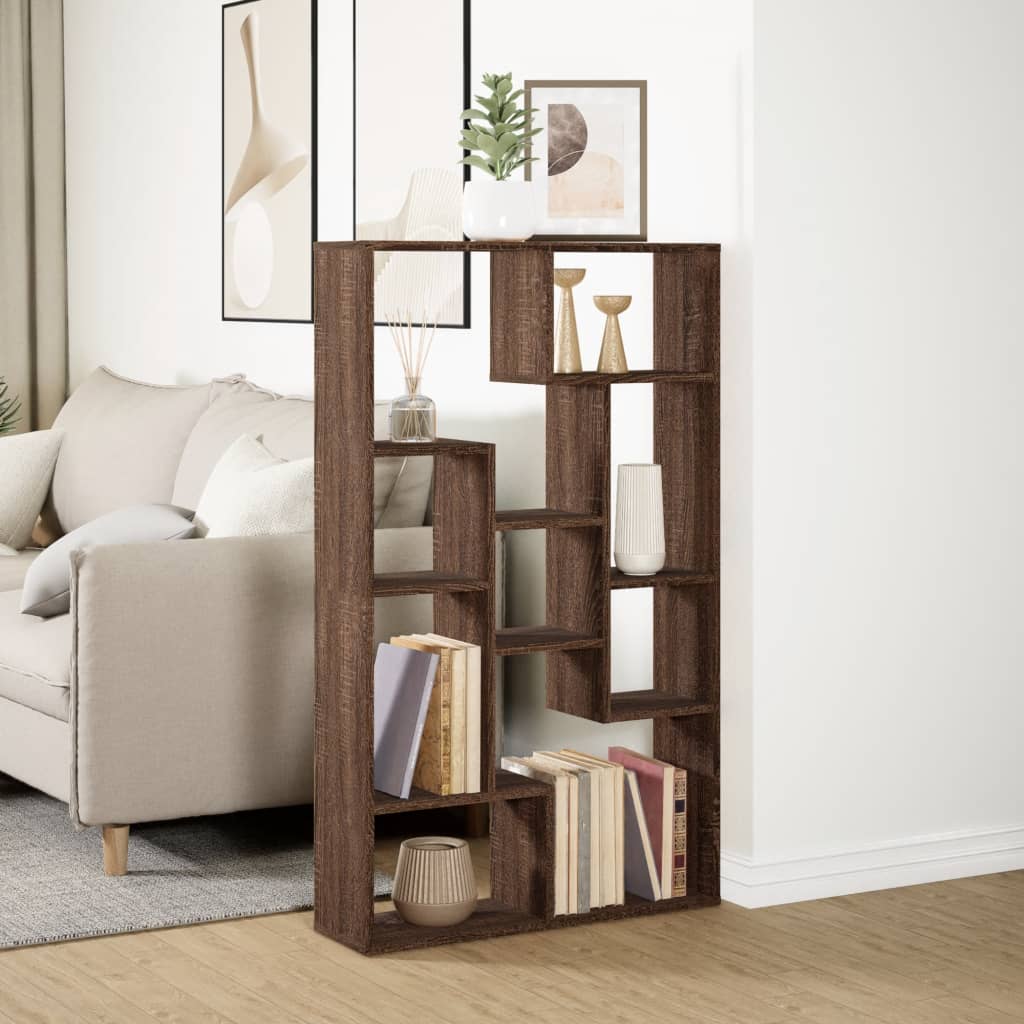Bibliothèque chêne marron 72x20x120 cm bois d'ingénierie - XIOS