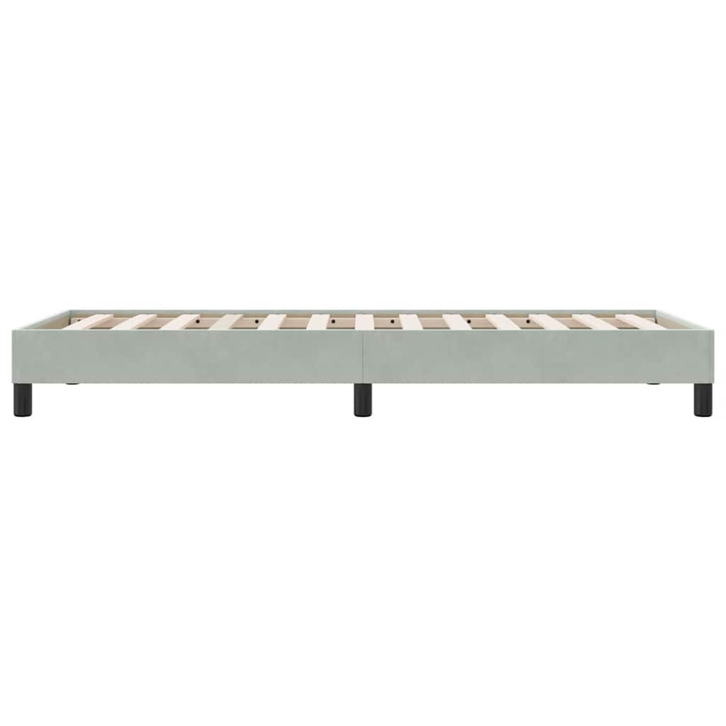 Cadre de lit sans matelas gris clair 80x210 cm velours - XIOS