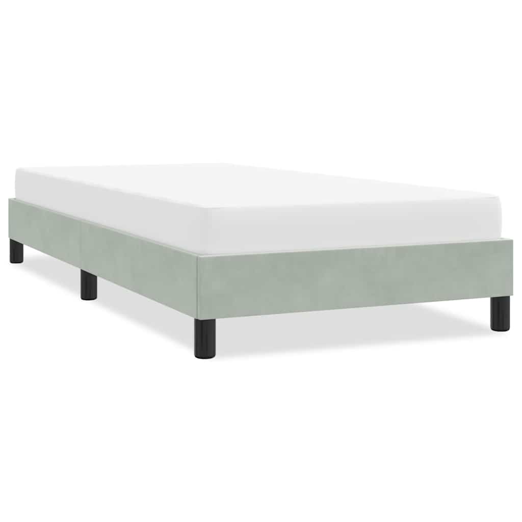 Cadre de lit sans matelas gris clair 80x210 cm velours - XIOS