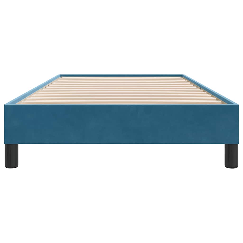 Cadre de lit sans matelas bleu foncé 80x210 cm velours - XIOS