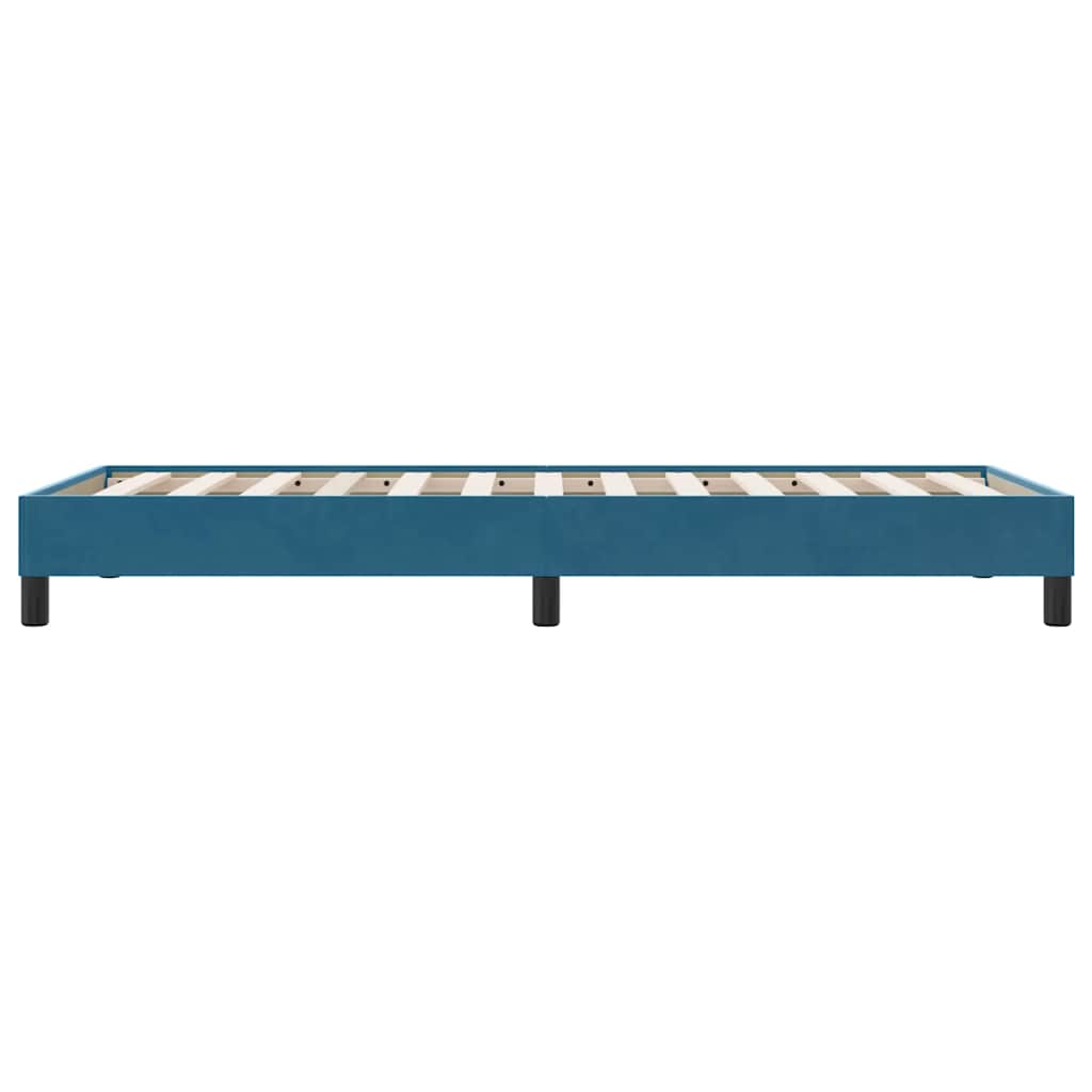 Cadre de lit sans matelas bleu foncé 80x210 cm velours - XIOS