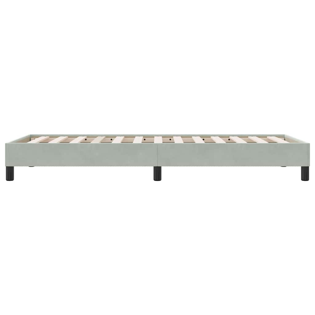 Cadre de lit sans matelas gris clair 90x210 cm velours - XIOS