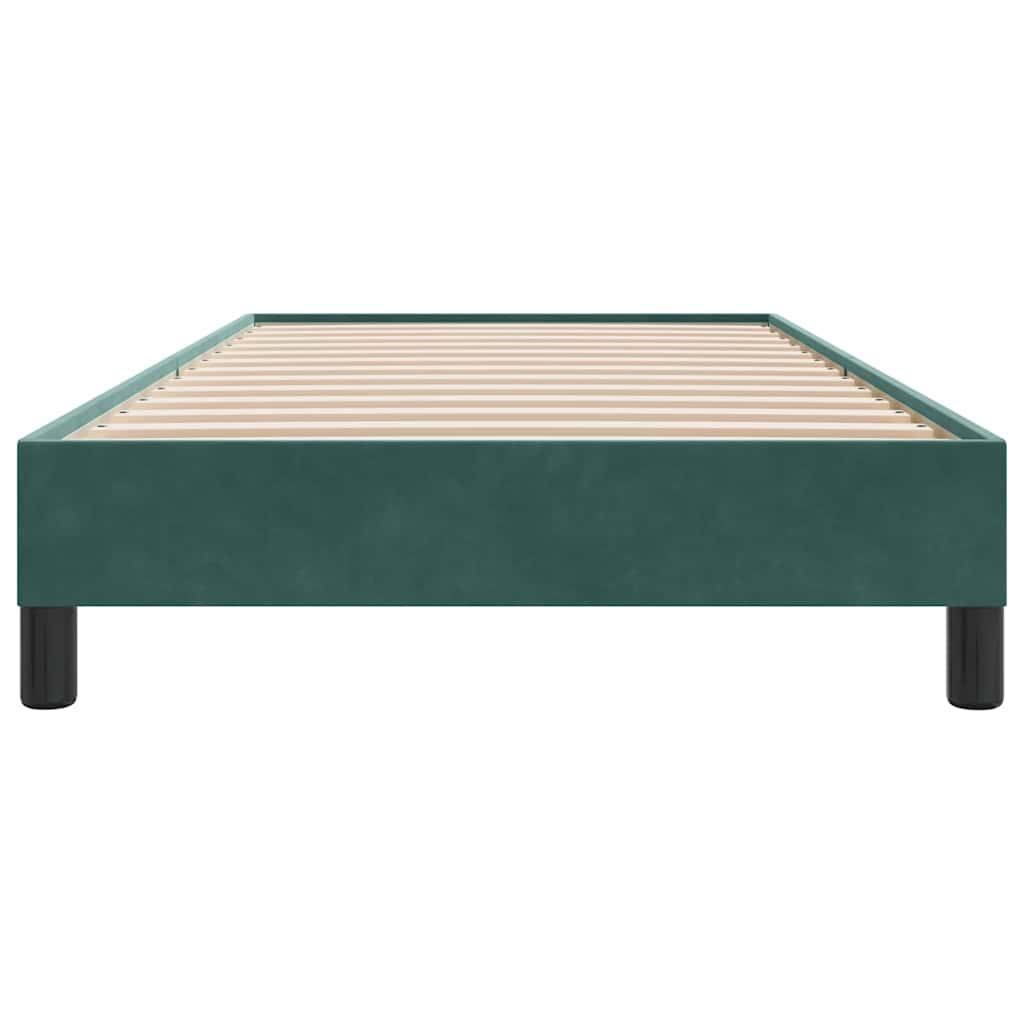 Cadre de lit sans matelas vert foncé 90x210 cm velours - XIOS