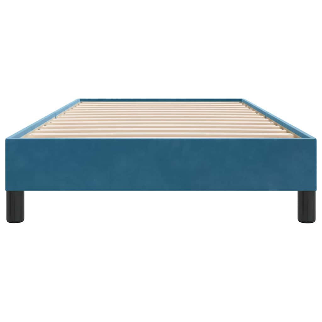 Cadre de lit sans matelas bleu foncé 90x210 cm velours - XIOS