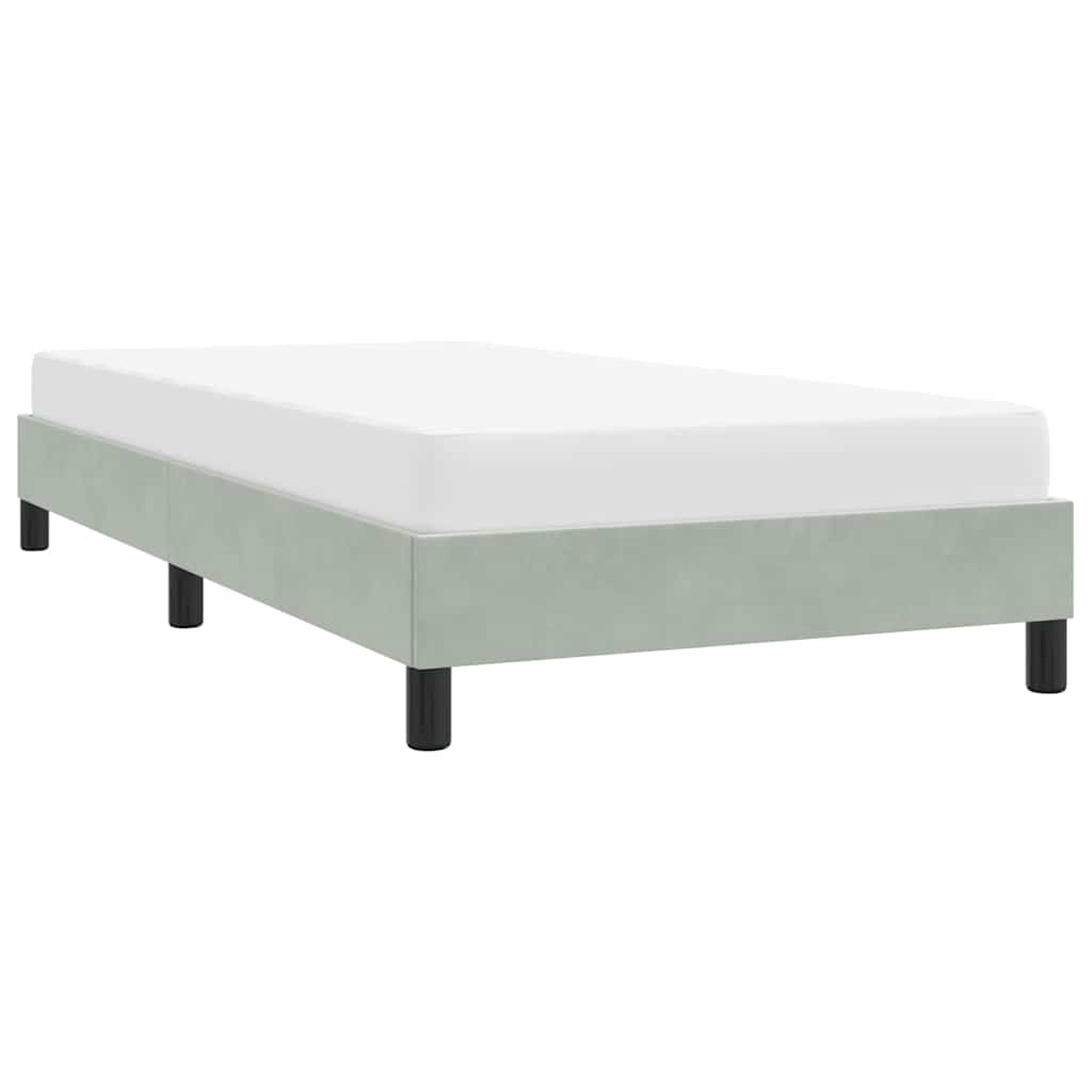 Cadre de lit sans matelas gris clair 100x210 cm velours - XIOS
