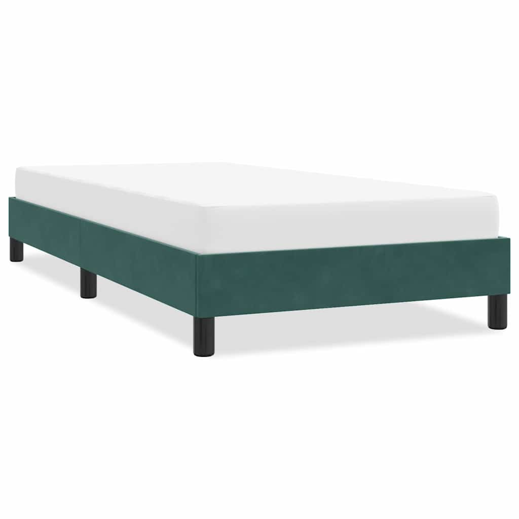 Cadre de lit sans matelas vert foncé 100x210 cm velours - XIOS