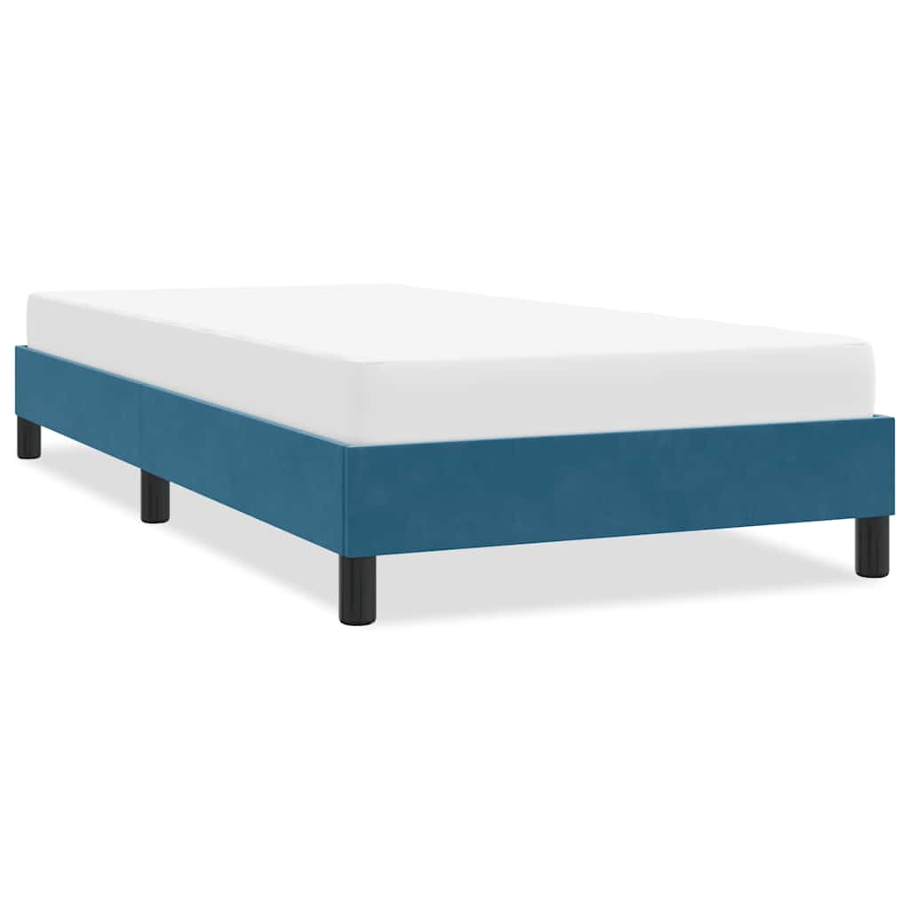 Cadre de lit sans matelas bleu foncé 100x210 cm velours - XIOS
