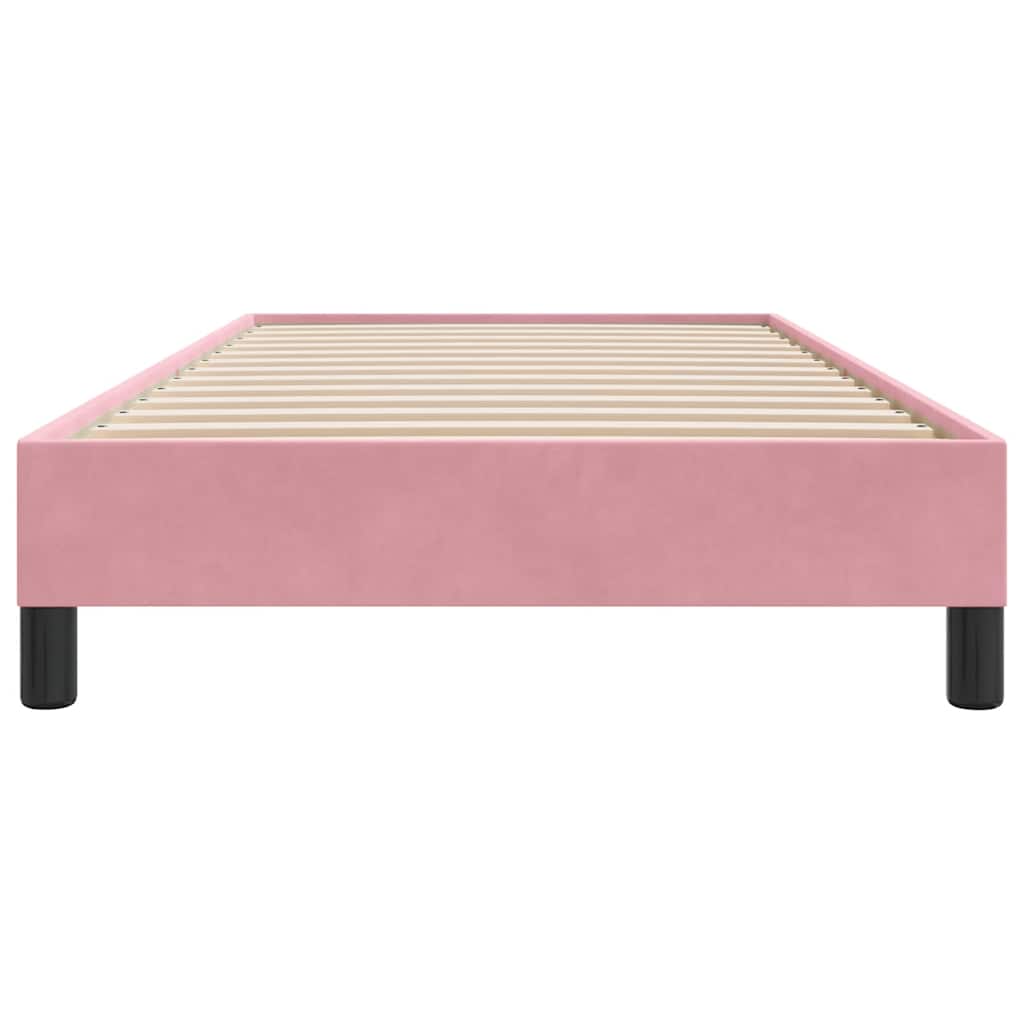 Cadre de lit sans matelas rose 100x210 cm velours - XIOS