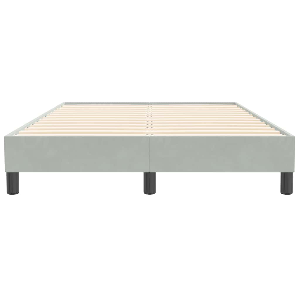 Cadre de lit sans matelas gris clair 120x210 cm velours - XIOS