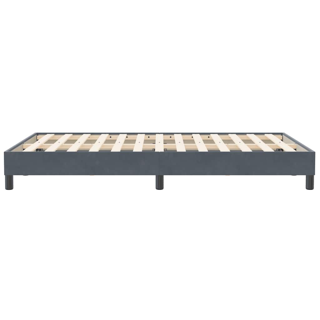 Cadre de lit sans matelas gris foncé 120x210 cm velours - XIOS