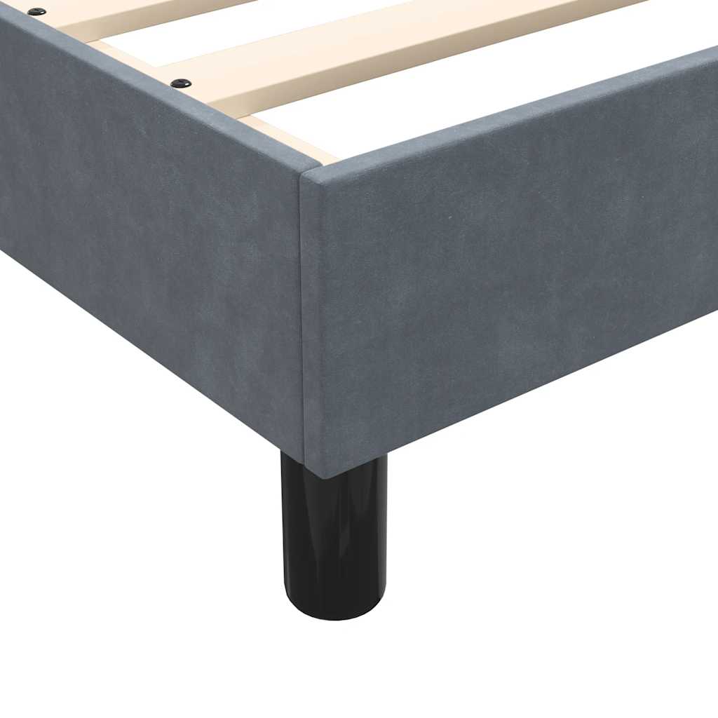 Cadre de lit sans matelas gris foncé 120x210 cm velours - XIOS