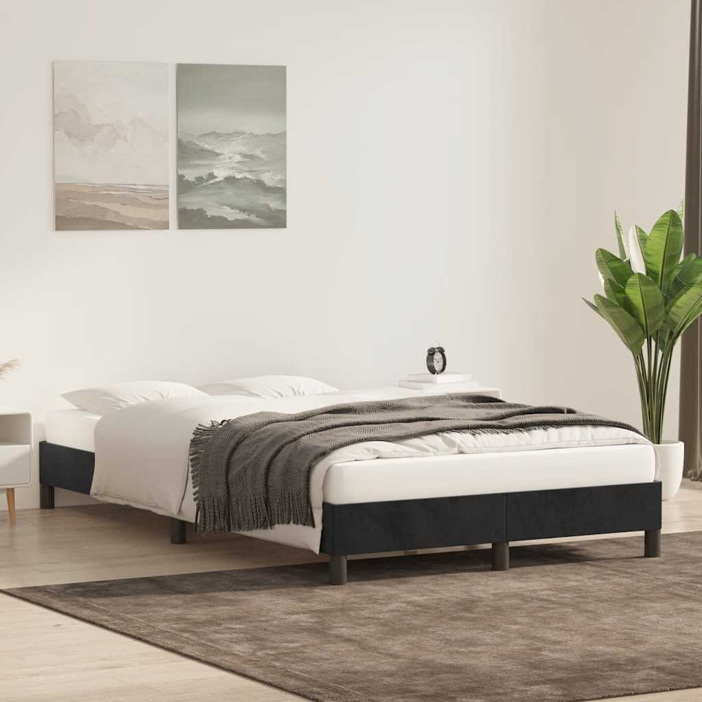 Cadre de lit sans matelas noir 120x210 cm velours - XIOS