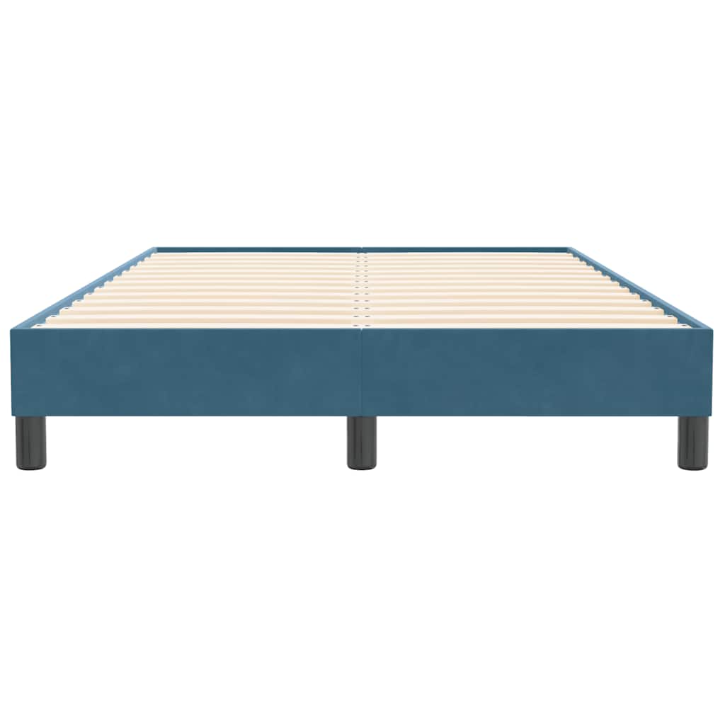 Cadre de lit sans matelas bleu foncé 120x210 cm velours - XIOS