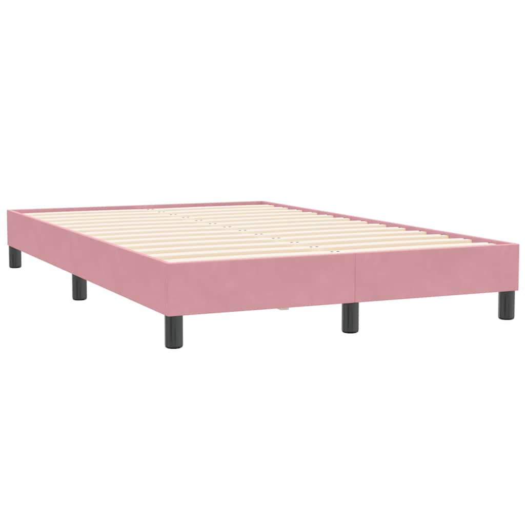 Cadre de lit sans matelas rose 120x210 cm velours - XIOS