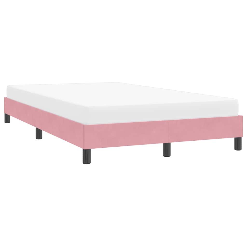 Cadre de lit sans matelas rose 120x210 cm velours - XIOS