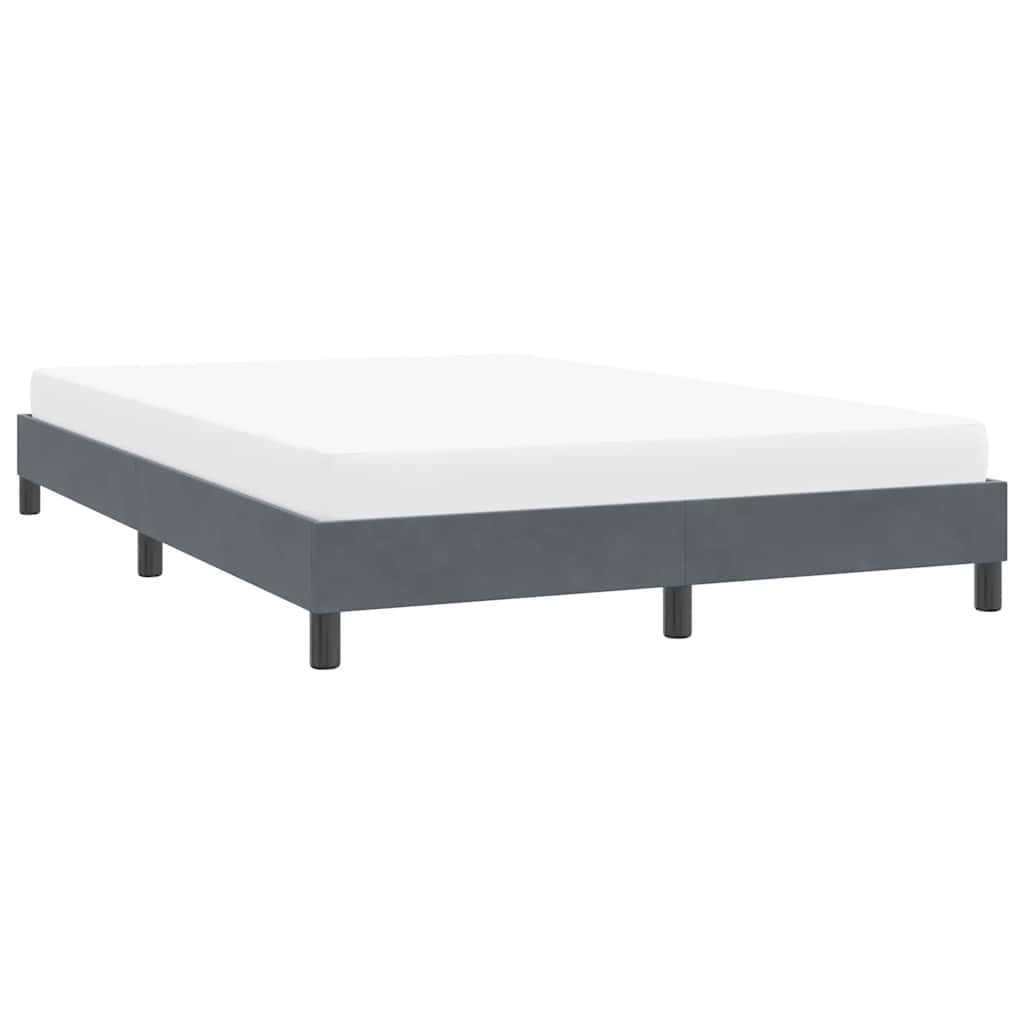 Cadre de lit sans matelas gris foncé 140x210 cm velours - XIOS