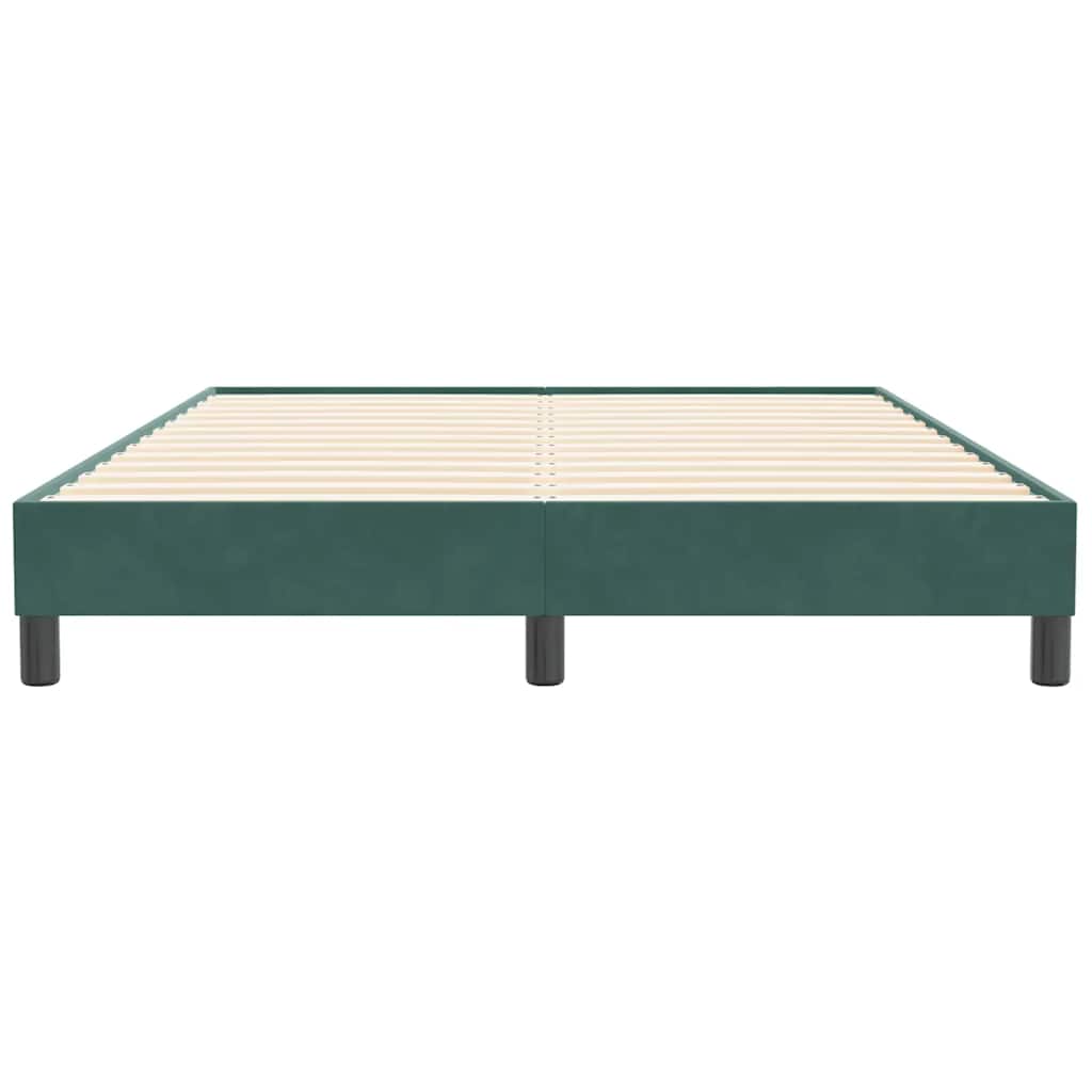 Cadre de lit sans matelas vert foncé 140x210 cm velours - XIOS