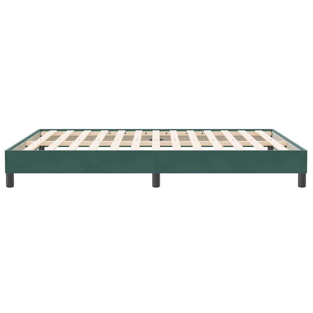 Cadre de lit sans matelas vert foncé 140x210 cm velours - XIOS