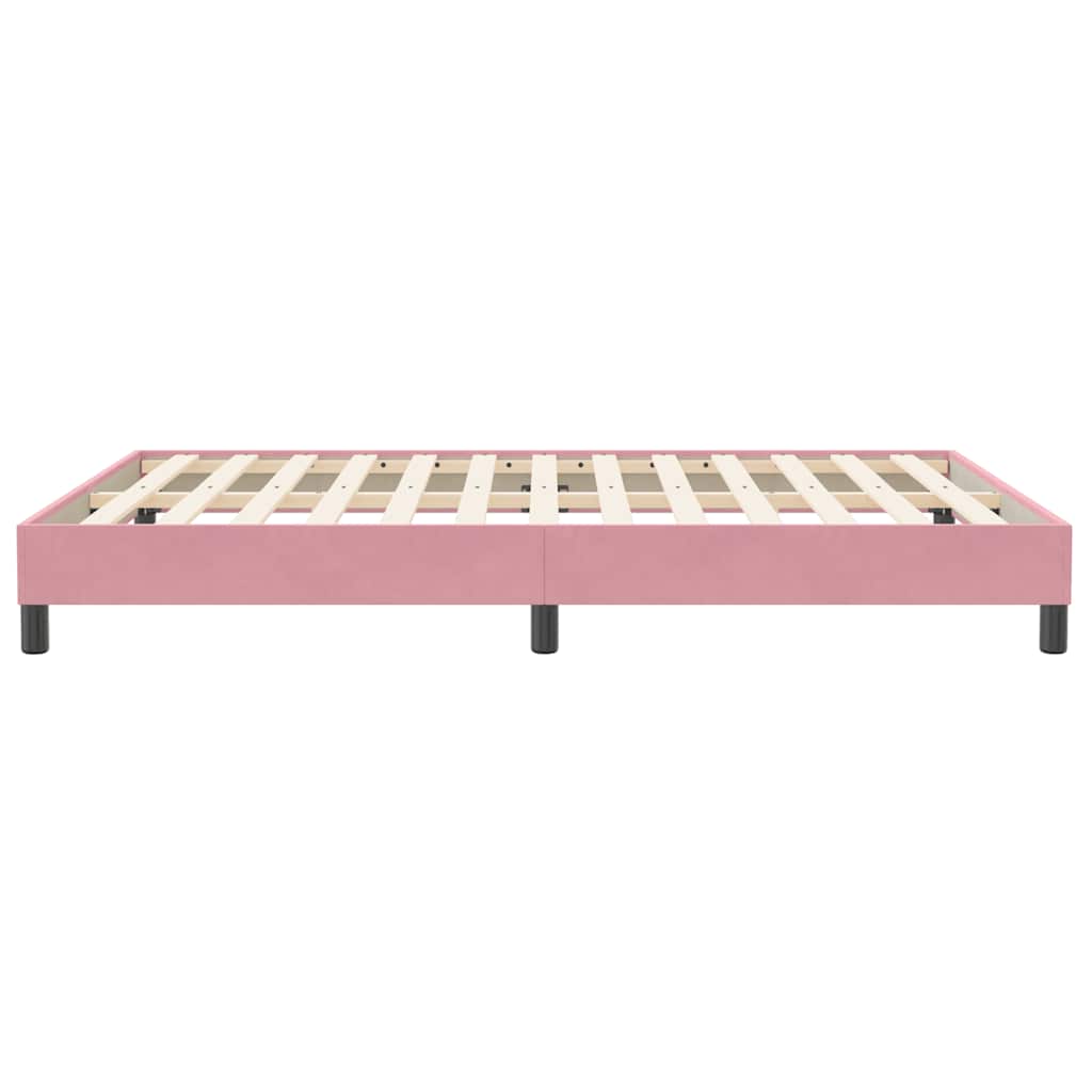 Cadre de lit sans matelas rose 140x210 cm velours - XIOS
