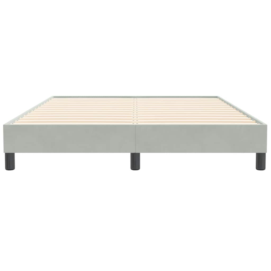 Cadre de lit sans matelas gris clair 160x210 cm velours - XIOS