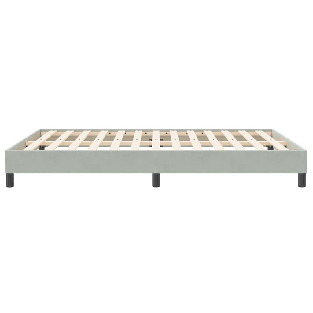 Cadre de lit sans matelas gris clair 160x210 cm velours - XIOS