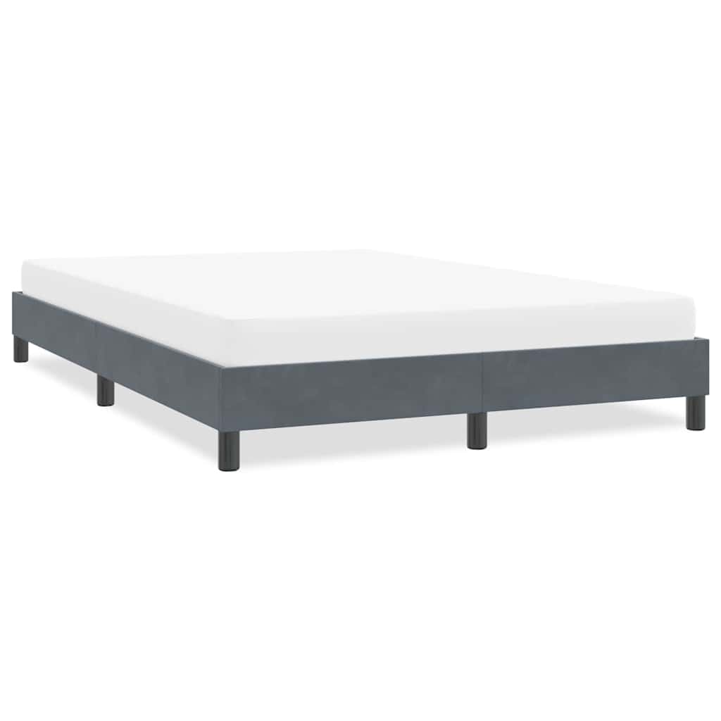 Cadre de lit sans matelas gris foncé 160x210 cm velours - XIOS