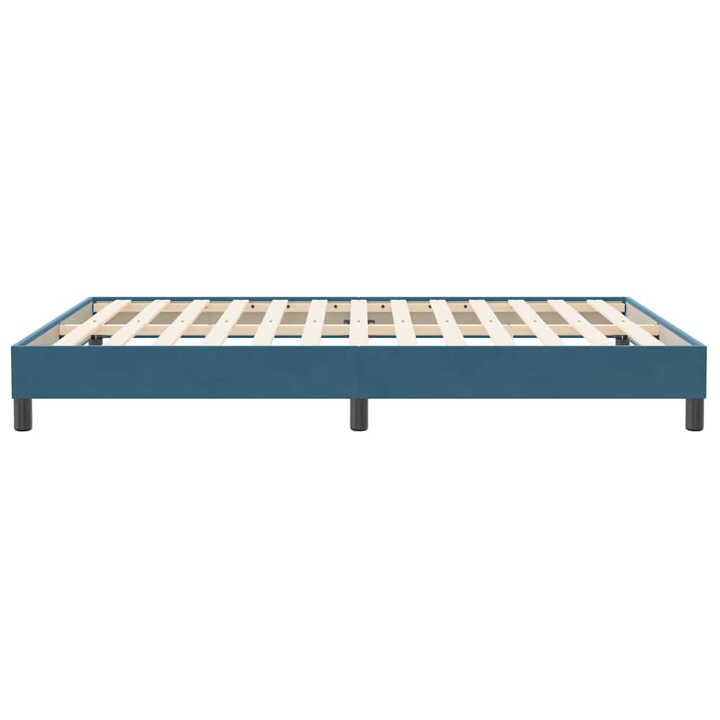 Cadre de lit sans matelas bleu foncé 160x210 cm velours - XIOS