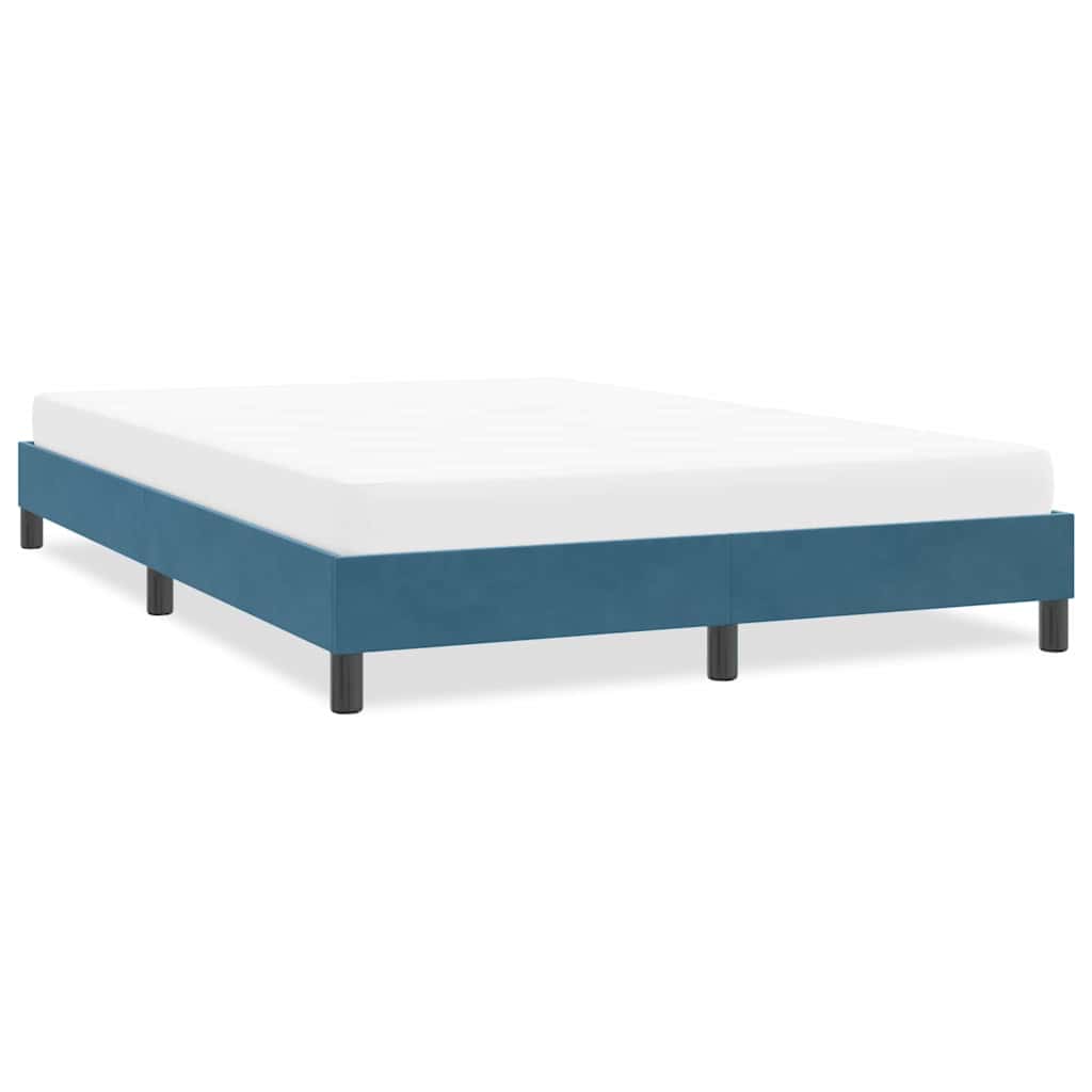 Cadre de lit sans matelas bleu foncé 160x210 cm velours - XIOS
