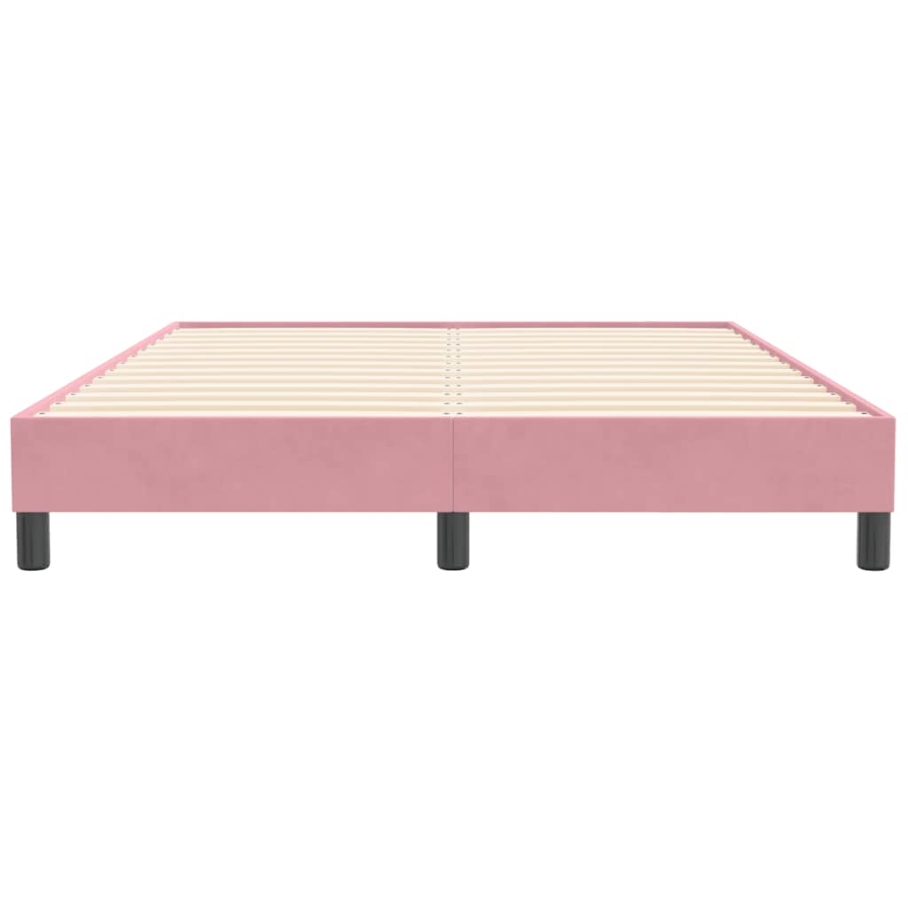 Cadre de lit sans matelas rose 160x210 cm velours - XIOS