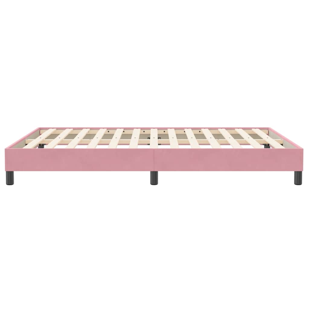 Cadre de lit sans matelas rose 160x210 cm velours - XIOS