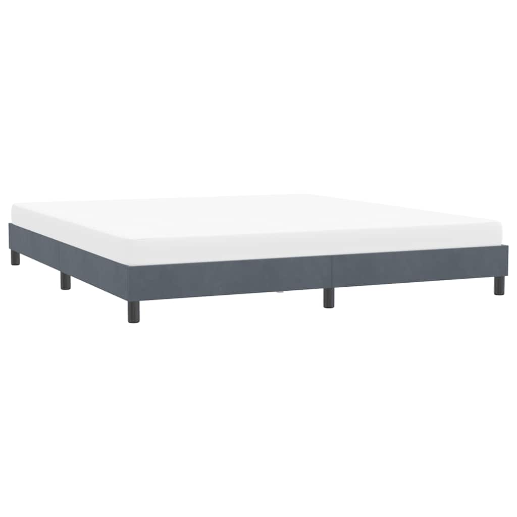 Cadre de lit sans matelas gris foncé 180x210 cm velours - XIOS