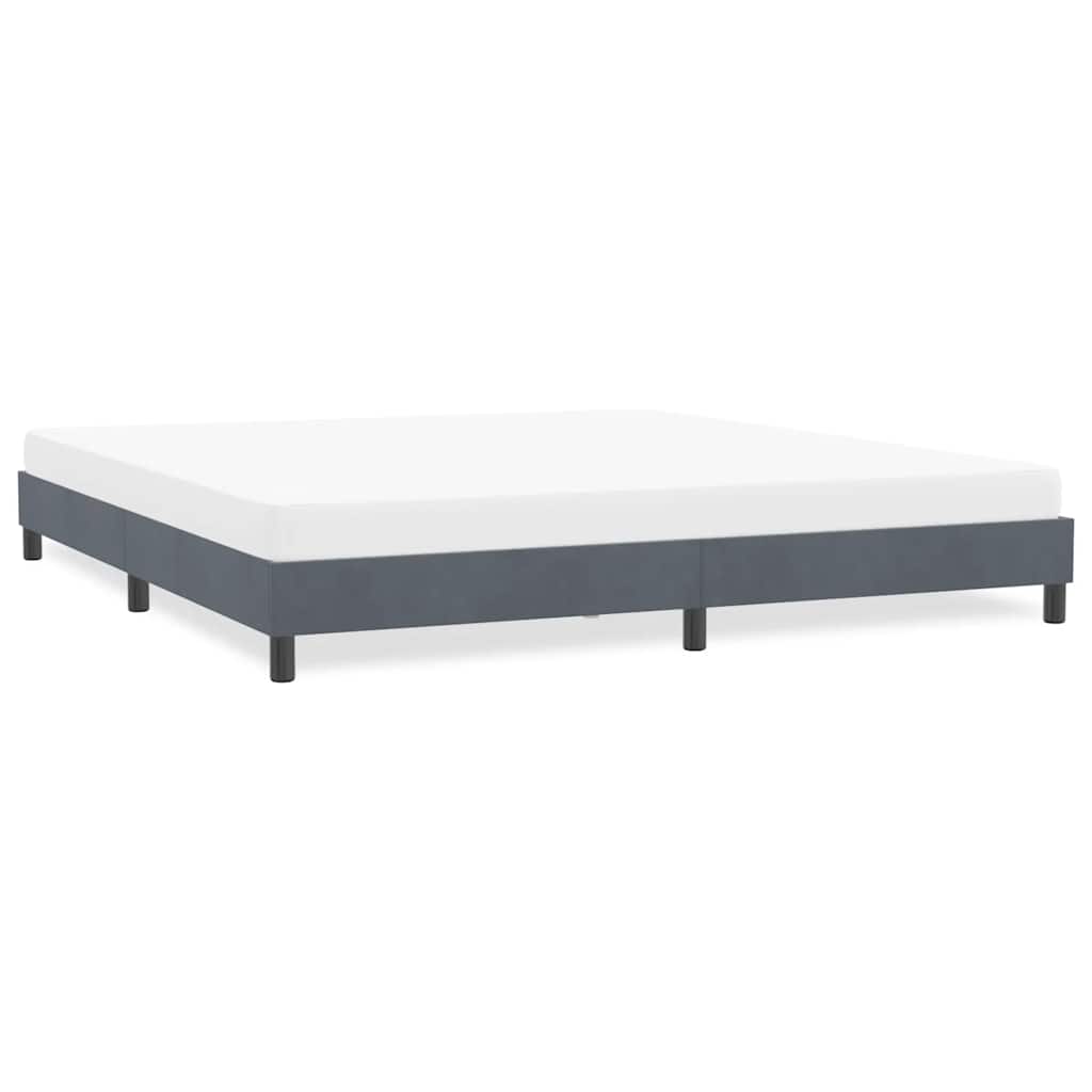 Cadre de lit sans matelas gris foncé 180x210 cm velours - XIOS