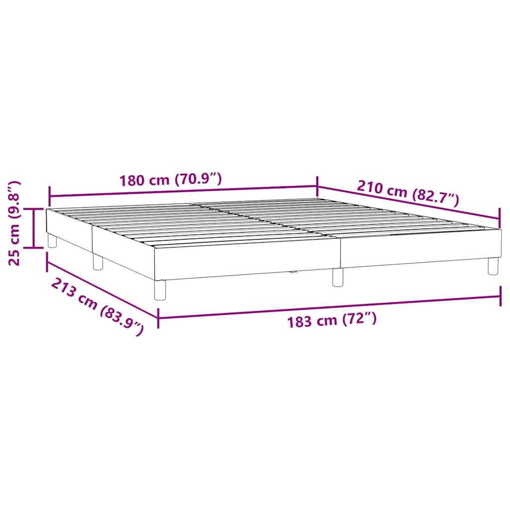 Cadre de lit sans matelas noir 180x210 cm velours - XIOS