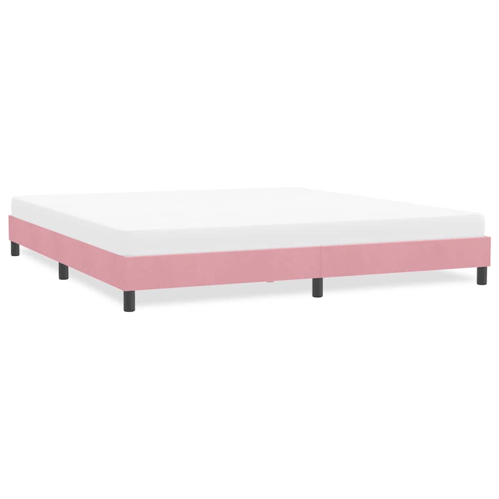 Cadre de lit sans matelas rose 180x210 cm velours - XIOS
