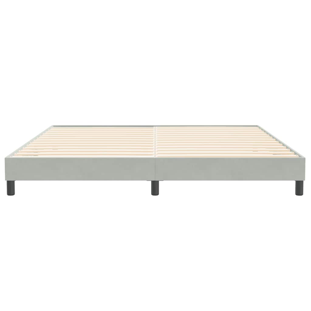 Cadre de lit sans matelas gris clair 200x210 cm velours - XIOS