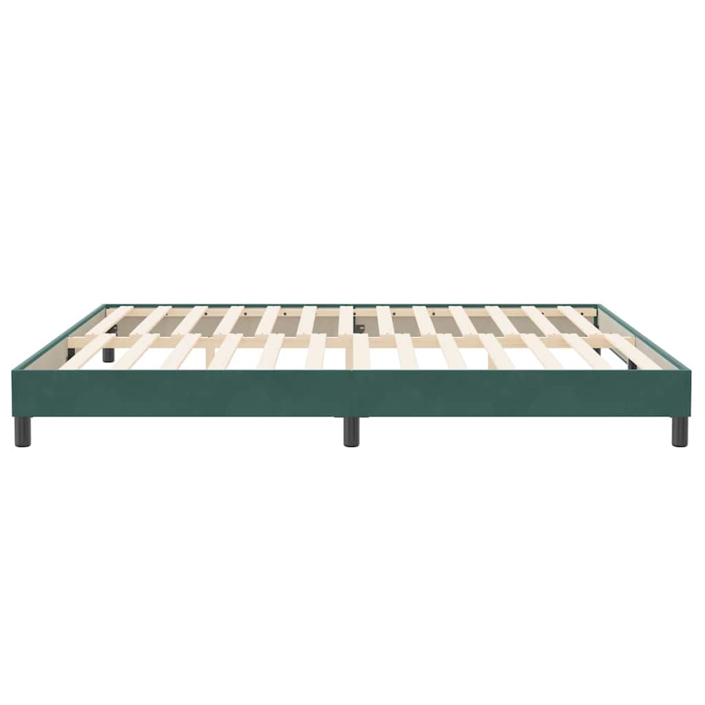 Cadre de lit sans matelas vert foncé 200x210 cm velours - XIOS