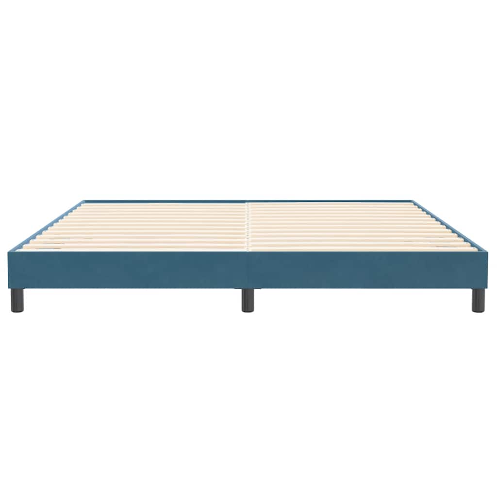 Cadre de lit sans matelas bleu foncé 200x210 cm velours - XIOS