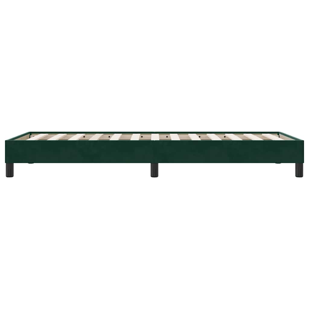 Cadre de lit sans matelas vert foncé 80x220 cm velours - XIOS