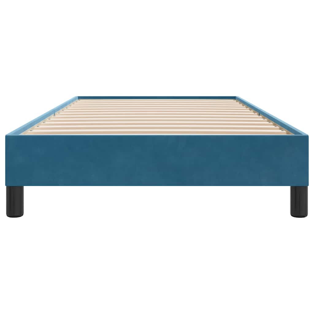 Cadre de lit sans matelas bleu foncé 100x220 cm velours - XIOS