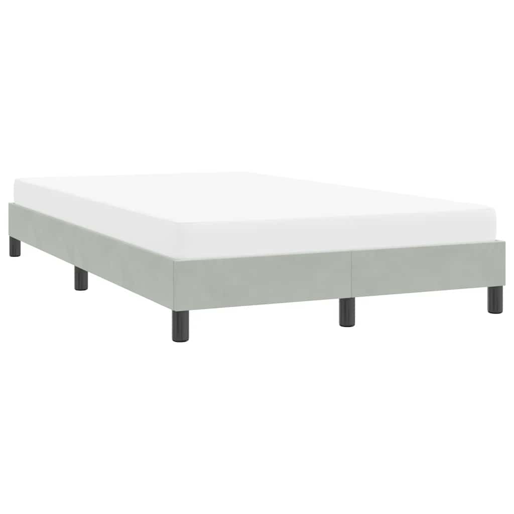 Cadre de lit sans matelas gris clair 120x220 cm velours - XIOS