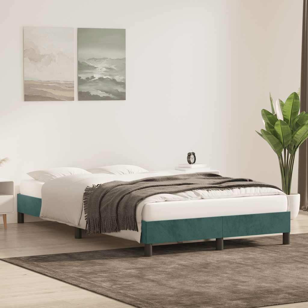 Cadre de lit sans matelas vert foncé 120x220 cm velours - XIOS