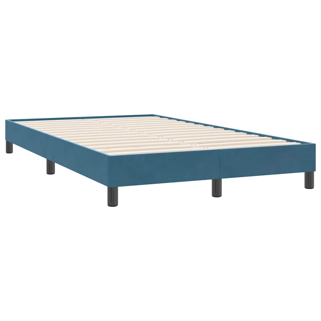 Cadre de lit sans matelas bleu foncé 120x220 cm velours - XIOS