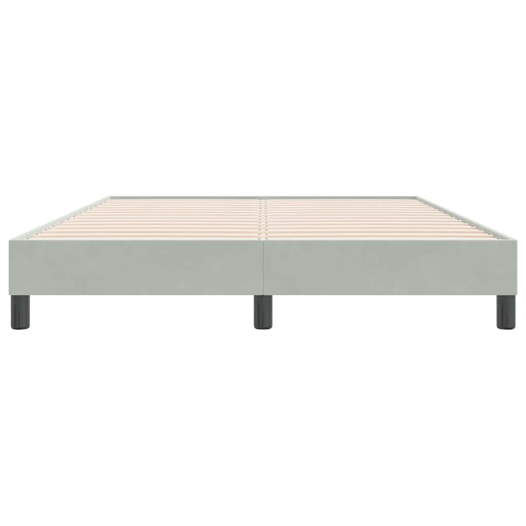 Cadre de lit sans matelas gris clair 140x220 cm velours - XIOS